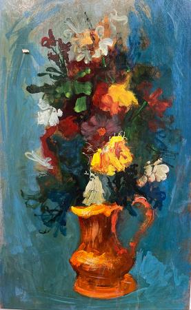 Art work by Paolo Chellini Vaso di fiori - oil hardboard 